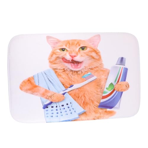 TIDTALEO Lustige Katzenmuster Fußmatte rutschfest Saugfähig Polyester für Eingang Bad Küche Dekorative Türmatte TIDTALEO Lustige Katzenmuster Fußmatte rutschfest Saugfähig Polyester für Eingang Bad Küche Dekorative Türmatte von TIDTALEO