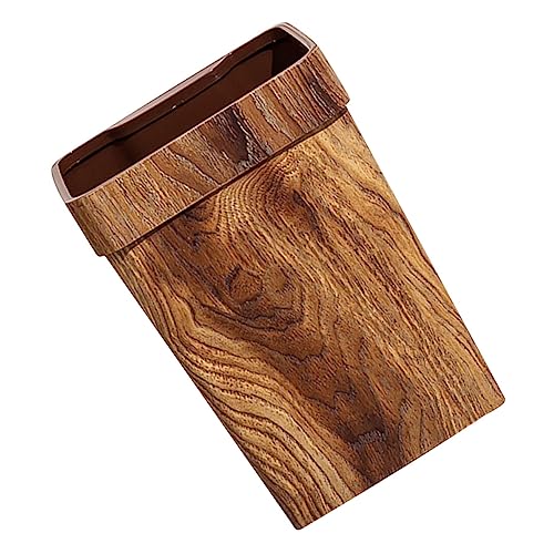TIDTALEO Retro Imitation Holz Grain Mülleimer Stilvoller Abfallbehälter für Küche Badezimmer und Home Office Praktischer Papiereimer für Vielseitigen Einsatz von TIDTALEO