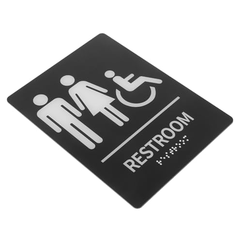 TIDTALEO Selbstklebendes Braille Wc Schild aus Robustem Acryl für Barrierefreie Toiletten Einfache Installation Glatten Oberflächen Geeignet für Büro Badezimmertüren Klare Restroom von TIDTALEO