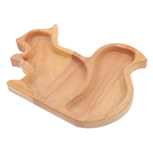 TIDTALEO Squirrel Shaped Holztablett für Snacks und Früchte Dekoratives Serviertablett für Partys für Vielseitig Einsetzbar von TIDTALEO