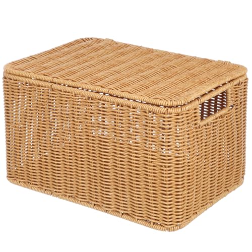 TIDTALEO Woven Storage Basket Mit Deckel Und Metallrahmen Handgefertigte Aufbewahrungskiste Für Kleidung Spielzeug Und Haushaltsartikel Für Ordentliches Zuhause TIDTALEO Woven Storage Basket Mit Deckel Und Metallrahmen Handgefertigte Aufbewahrungskiste Für Kleidung Spielzeug Und Haushaltsartikel Für Ordentliches Zuhause von TIDTALEO