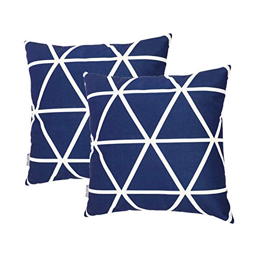 TIDWIACE® Kissenbezug Kissenhülle Dekorative Dekokissen mit Verstecktem Reißverschluss Sofa Schlafzimmer Auto 18x 18 Inch 45 x 45 cm Dunkelblau 2er Set von TIDWIACE