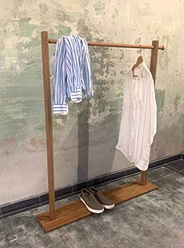 TIDYBOY Garderobenständer Kleiderständer Holz, Modern Designer Klamotten Ständer oder Kleiderregal aus Top Qualität Handgemacht. Stabil Jackenständer platzsparend Garderobe mit Ablage Eiche Geölt von TIDYBOY