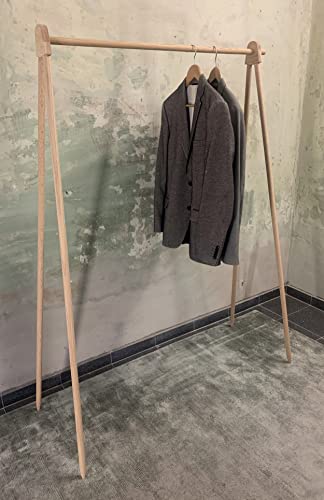 TIDYBOY Kleiderständer aus Holz, Garderobenständer, Garderobe, Clothes Rack und Kleiderstange aus Holz. Designer, Moderner offener Kleiderschrank oder Kleiderregal in Berlin Handgemacht Eiche Natur von TIDYBOY