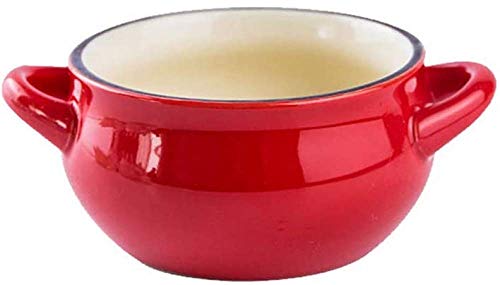 Zum Backen von Suppe, Ei, Dampf, japanische binaurale Keramik-Backschale, Obstschale, rot von TIECHUINIUB