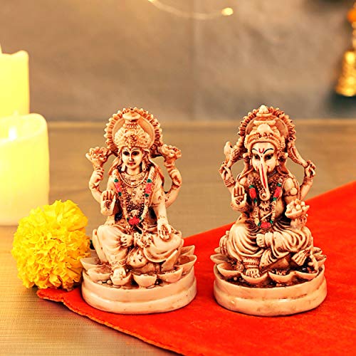 Tied Ribbons Lakshmi Ganesha Idol for Home Decor Mandir Table Desktop Table Decoration Laxmi Ganesh Idol - Decorations for House and Gifts von TIED RIBBONS