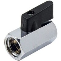 Minivalve Kugelhahn weiblich/weiblich mit schwarzer Hebel von TIEMM