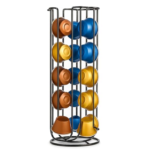 TIENDA EURASIA Dolce Gusto Kapselspender, 18 Stück, schwarz, 11 x 33 x 11 cm, Kapselhalter, Aufbewahrungs-Organizer von TIENDA EURASIA