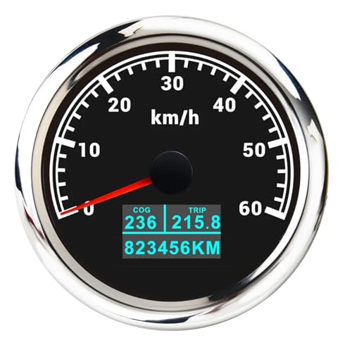 60 km/h 120 200 MPH 85 mm Messgerät GPS Tachometer mit Antenne 7 Farbe LED 3in1 Geschwindigkeitsmesser COG TRIP Kilometerzähler for Boot Auto(CustomizedBS 60kmh) von TIEOAXFT