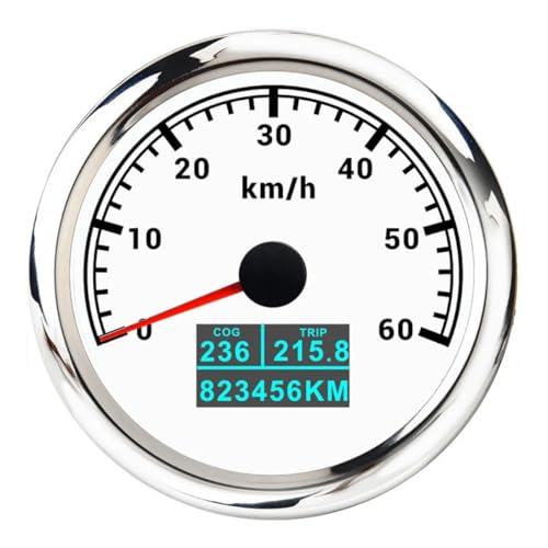 60 km/h 120 200 MPH 85 mm Messgerät GPS Tachometer mit Antenne 7 Farbe LED 3in1 Geschwindigkeitsmesser COG TRIP Kilometerzähler for Boot Auto(CustomizedWS 60kmh) von TIEOAXFT