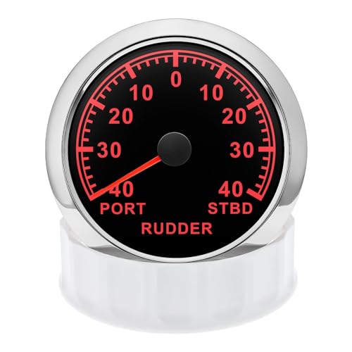 85mm 0-190ohm Ruder Winkel Gauge for Boot Marine Anzeige Sensor Mit Rot LED Hintergrundbeleuchtung(MBUSD-700DH-CL-6M) von TIEOAXFT