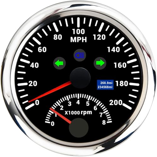 85mm GPS Tachometer Mit Drehzahlmesser 200KM/H 120KM/H Universal Auto Lkw Boot Geschwindigkeit Meter 85MM Halter Sensor for auto(200mph BS) von TIEOAXFT