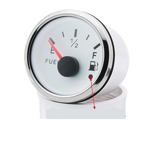 Marine Boot Auto 52mm Tankanzeige mit Alarm 240-33OHM Ölstand Sensor Wasserdichte Öl Tank Meter Rot Licht Custom(Gauge without Sensor) von TIEOAXFT
