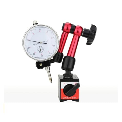Messuhr-Magnethalter Messuhr-Bohrungsmessgerät Magnetständer Basis Mikrometer Messwerkzeuge Stundentypanzeige Komparatoruhr(0.8mm Dial Indicator) von TIEOAXFT