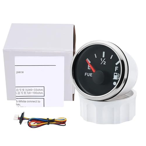 Rote Hintergrundbeleuchtung 52mm Tankanzeige + Tankgeber 100-550mm Wasserdicht 240-33ohm Öltankanzeige Flash-Alarm Auto Boot Custom(Gauge without Sensor) von TIEOAXFT