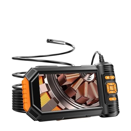 TIEOAXFT 5,5-mm-Objektiv-LCD-Endoskopkamera, 5-Zoll-IPS-Bildschirm, Inspektionskamera IP67, wasserdicht, mit 8 LED-Leuchten for Kfz-HVAC-Abflüsse(5m,5.5MM Dual Lens) von TIEOAXFT