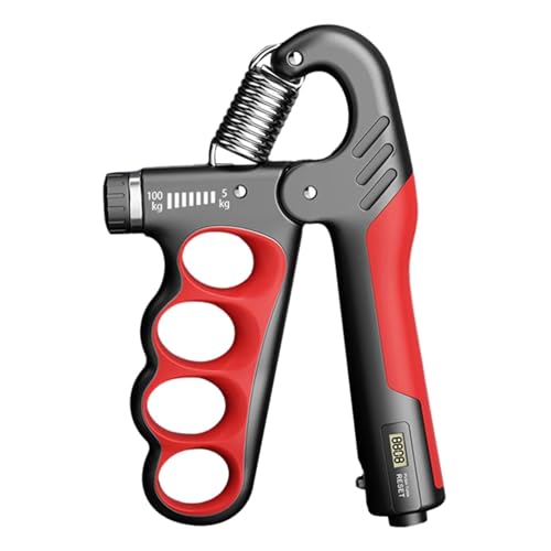 TIEOAXFT 5–100 kg Handgreifer, Fitnessstudio, Handgelenk-Expander, Handstärker, verstellbares Dynamometer, Handgriff, Finger-Unterarm-Trainer, Muskelerholung(Red 5-100KG) von TIEOAXFT