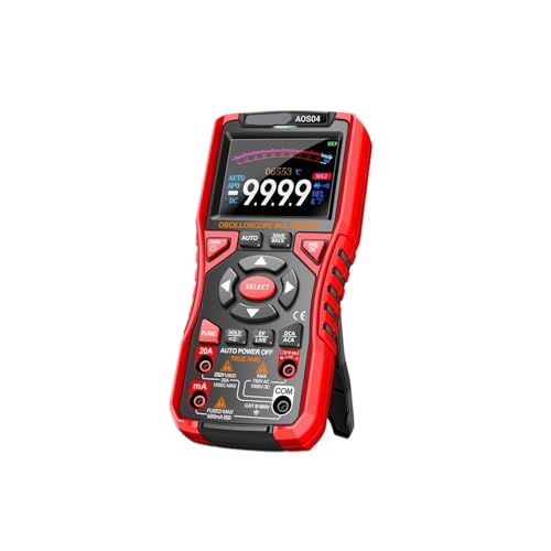 TIEOAXFT AOS04 Oszilloskop Digitalmultimeter 2 in 1 Wellenformspeicher 10Mh/z Oszilloskop AC/DC Spannung Hochpräzises Testwerkzeug(AOS04 red pro) von TIEOAXFT