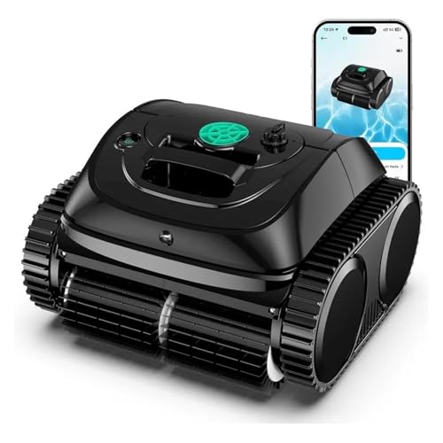 TIEOAXFT C1 Roboter-Poolsauger for eingebaute Pools, 150 Minuten Laufzeit, kabelloser Poolreiniger bis zu 150 m² von TIEOAXFT