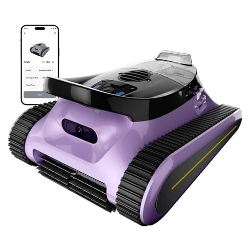 TIEOAXFT Kabelloser Poolroboter – Poolsauger, bürstenloser 180-W-Motor, 45.000 Pa Saugleistung, Wandklettern, Sonarnavigation von TIEOAXFT