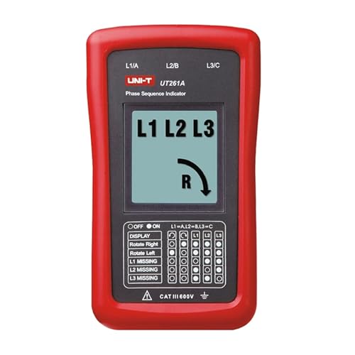 TIEOAXFT UT261A UT261B 3-Phasen-Sequenz-Meter Phase Fehlende Motorrotationsanzeige Wechselspannungsfrequenz-Phasensequenz-Detektor(UT261A) von TIEOAXFT