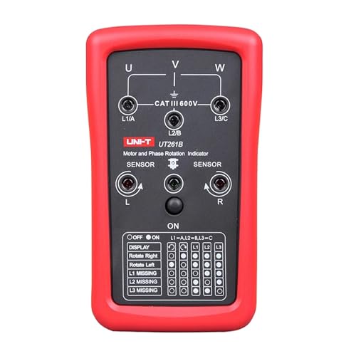 TIEOAXFT UT261A UT261B 3-Phasen-Sequenz-Meter Phase Fehlende Motorrotationsanzeige Wechselspannungsfrequenz-Phasensequenz-Detektor(UT261B) von TIEOAXFT