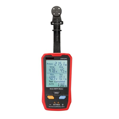 TIEOAXFT UT673PV Solar MPPT Meter Photovoltaik Panel Tracker Tester Maximale Leistung Tester Vmp Lmp Voc Lsc PV Multimeter(UT673PV with Strap) von TIEOAXFT