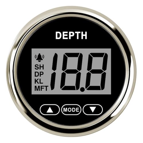 Universeller 52-mm-Digital-Tiefenmesser mit Wandler und weißer Hintergrundbeleuchtung for Yachten, Fischerboote, Dampfboote(BS) von TIEOAXFT
