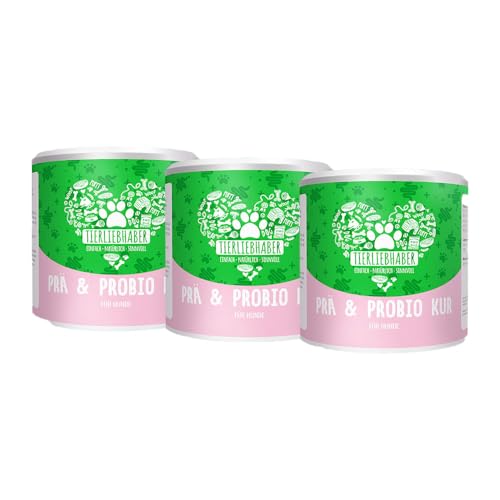 TIERLIEBHABER – Darmkur für Hunde bei Durchfall & sensibler Verdauung – Unterstützt Magen-Darm-Funktion & gesunde Darmflora – Natürliche Probiotika mit Flohsamenschalen, Bierhefe & Inulin (75g) von TIERLIEBHABER