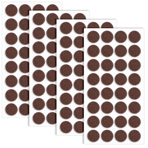 TIESOME 128 Stück Filzgleiter Selbstklebend Set, 5 mm Dicke Bodenschoner für Stühle rutschfest Filzblatt Profi Möbelgleiter Filz Stuhl Filzgleiter für Stelle von Möbel(Braun) von TIESOME