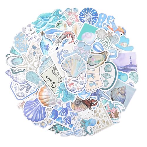 TIESOME 50 Stück Ästhetische Marine Stickers, Sticker Meer Scrapbook Sticker Wasserfest Selbstklebend Dekorative Aufkleber für Sammelalbum Basteln Laptops Skateboard Auto Motorrad Fahrrad TIESOME 50 Stück Ästhetische Marine Stickers, Sticker Meer Scrapbook Sticker Wasserfest Selbstklebend Dekorative Aufkleber für Sammelalbum Basteln Laptops Skateboard Auto Motorrad Fahrrad von TIESOME