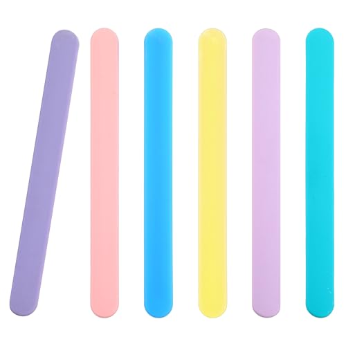 TIESOME 6 Stück Silikon Rührstäbchen, Rührstab Wiederverwendbare Silikon Eisstiele Zum Mischen Von Flüssiger Harz Epoxidfarbe Und Zur Herstellung Von Glitzerbechern von TIESOME