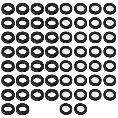 TIESOME 60 Stück Duschkopf Filterdichtung, Shower Dichtungsringe Duschkopfdichtung Netzdichtungsring 2 Arten Von Wasserhahn Unterlegscheiben 30 Gummi Wasserschlauch Unterlegscheiben 30 Stück O Ring von TIESOME