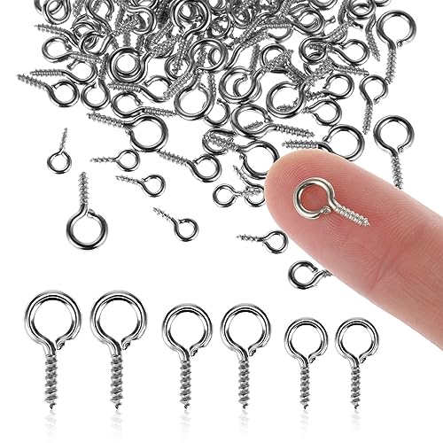 TIESOME 300 Stück Kleine Schraub Ösennadeln, 3 Größen silberfarben kleine Metall Ösennadeln Haken Ösenschrauben Hering Mini selbstschneidende Schraube Gewindeverschlüsse Haken (Silber) TIESOME 300 Stück Kleine Schraub Ösennadeln, 3 Größen silberfarben kleine Metall Ösennadeln Haken Ösenschrauben Hering Mini selbstschneidende Schraube Gewindeverschlüsse Haken (Silber) von TIESOME