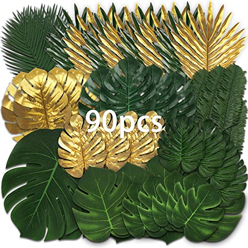 90 Stück 11 Arten künstliche Blätter Monstera-Blätter, künstliche Palmenblätter, Tropische Party-Dekorationen, Dschungel-Safari-Blätter mit künstlichem Stiel für hawaiianische Luau-Party,Dekorationen 90 Stück 11 Arten künstliche Blätter Monstera-Blätter, künstliche Palmenblätter, Tropische Party-Dekorationen, Dschungel-Safari-Blätter mit künstlichem Stiel für hawaiianische Luau-Party,Dekorationen von TIETHEKNOT