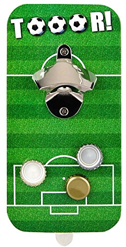 Magnetischer Flaschenöffner Fußball Tooor! mit Kronkorkenfang, Öffner lustig, Kapselheber, Geschenkidee von TIFLER