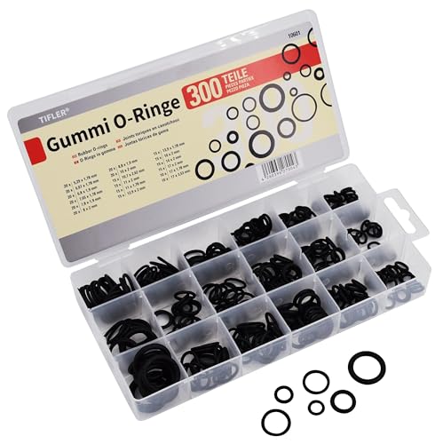 O-Ringe Sortiment 300-Teilig aus NBR-Gummi, ORinge Set, Dichtringe 300 Teile von TIFLER