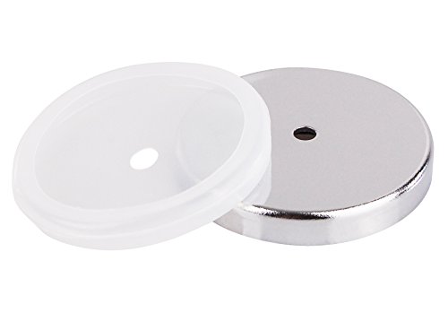 Starker Magnet: Set aus Rundmagnet + Silikonhülle 81 x 10 mm bis 43 kg mit Chromblende von TIFLER