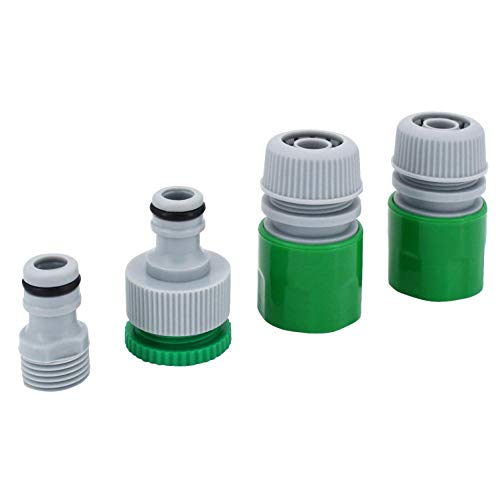 TIFLER Gartenschlauch Adapter Set, Schlauchstück, Hahnstück 1/2" und 3/4" von TIFLER