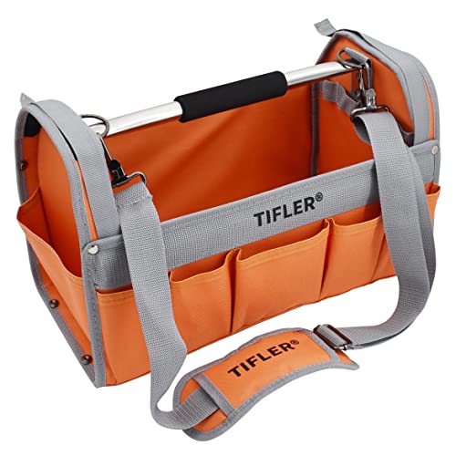 Tifler Werkzeugtrage offene Werkzeugkiste mit Metalllgriff und Schultergurt von TIFLER
