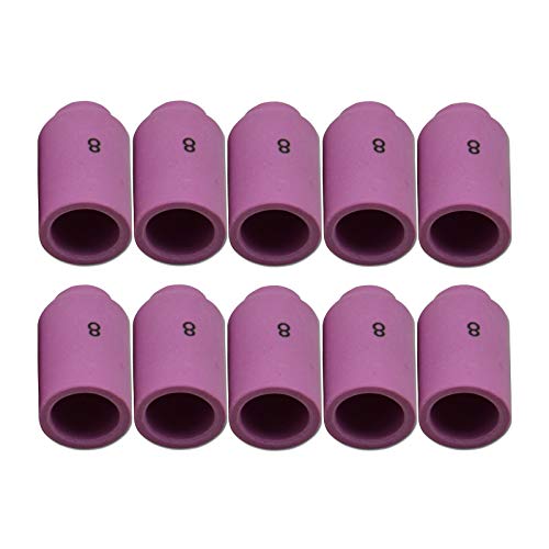 RIVERWELD WIG Aluminiumoxid-Düse Keramikbecher #8 13N12 mit 12,5 mm Öffnung für SR WP 9 17 18 20 25 26 TIG-Schweißbrenner-Zubehör Packung mit 10 Stück von RIVERWELD