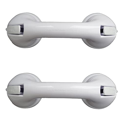 2 Stück Mobiler Duschhaltegriff mit extra starken Saugnäpfen Haltegriff Aufstehhilfe Badewannengriff von Tiga-Med