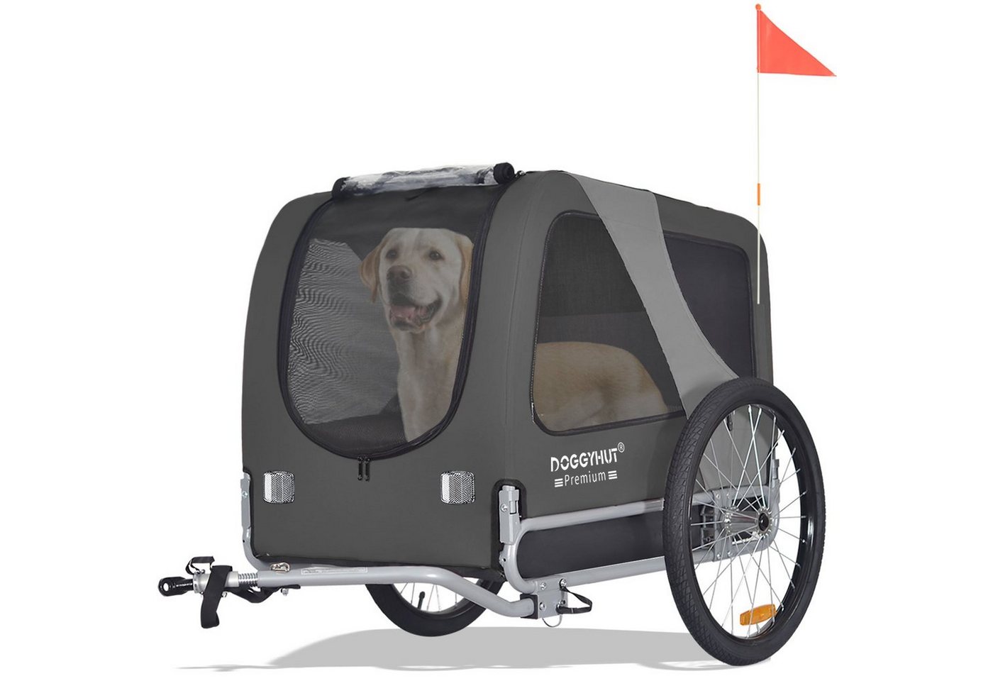 TIGGO Fahrradhundeanhänger DOGGYHUT® Hundefahrradanhänger 15 - 30kg Hundeanhänger Fahrradanhänger von TIGGO