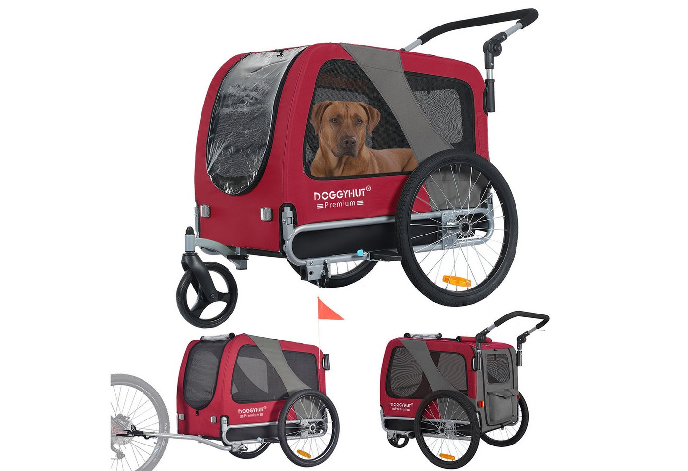 TIGGO Fahrradhundeanhänger DOGGYHUT® Hundefahrradanhänger Hundeanhänger Fahrradanhänger von TIGGO