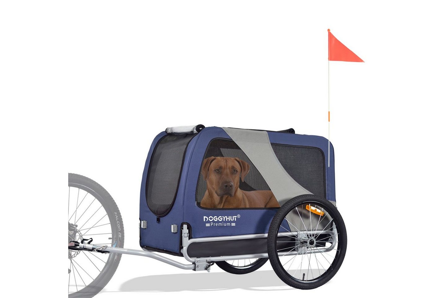 TIGGO Fahrradhundeanhänger DOGGYHUT® Hundefahrradanhänger Hundeanhänger Fahrradanhänger, Geeignet für große Hunde - Maximale Schulterhöhe des Hundes: 60 cm von TIGGO