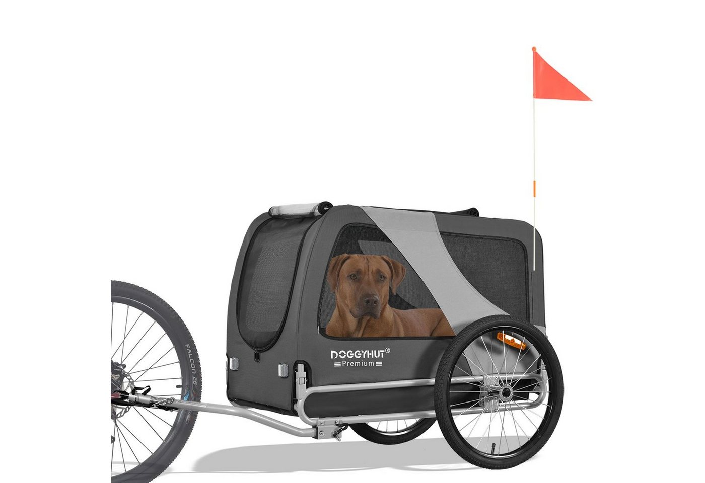 TIGGO Fahrradhundeanhänger DOGGYHUT® Hundefahrradanhänger Hundeanhänger Fahrradanhänger, Geeignet für große Hunde - Maximale Schulterhöhe des Hundes: 60 cm von TIGGO