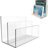 1 Stück Aktenhalter aus transparentem Acryl mit 2 Abschnitten, Briefsortierer, Desktop-Ordnerhalter für Home Office, Schule, Umschläge, Rechnungen, von TIGREZY
