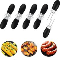 Tigrezy - 10 Maisspieße, Maisgabel, Grillspieße aus Edelstahl, Maisgriff, Maisspießhalter (schwarz) von TIGREZY