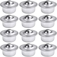 12 Stück Transferrollen mit Kugellager, universelle, einheitsmontierte Kugelrollen aus verzinktem Kohlenstoffstahl, robust für die von TIGREZY