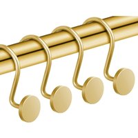 Tigrezy - 12er-Set goldene Duschvorhanghaken, rostfreie Duschvorhangringe fürs Badezimmer, Duschhaken aus Metall für Duschvorhangstange, rundes, Tigrezy - 12er-Set goldene Duschvorhanghaken, rostfreie Duschvorhangringe fürs Badezimmer, Duschhaken aus Metall für Duschvorhangstange, rundes, von TIGREZY